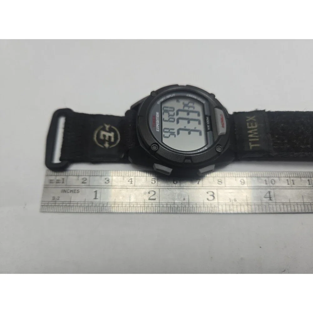 Timex Expedition T49949 Mens Digital Indiglo Chrono Timer 100M Watch New Battery